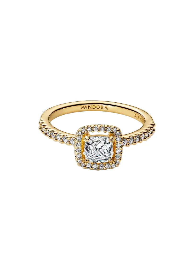 Pandora Sparkling Square Halo Ring