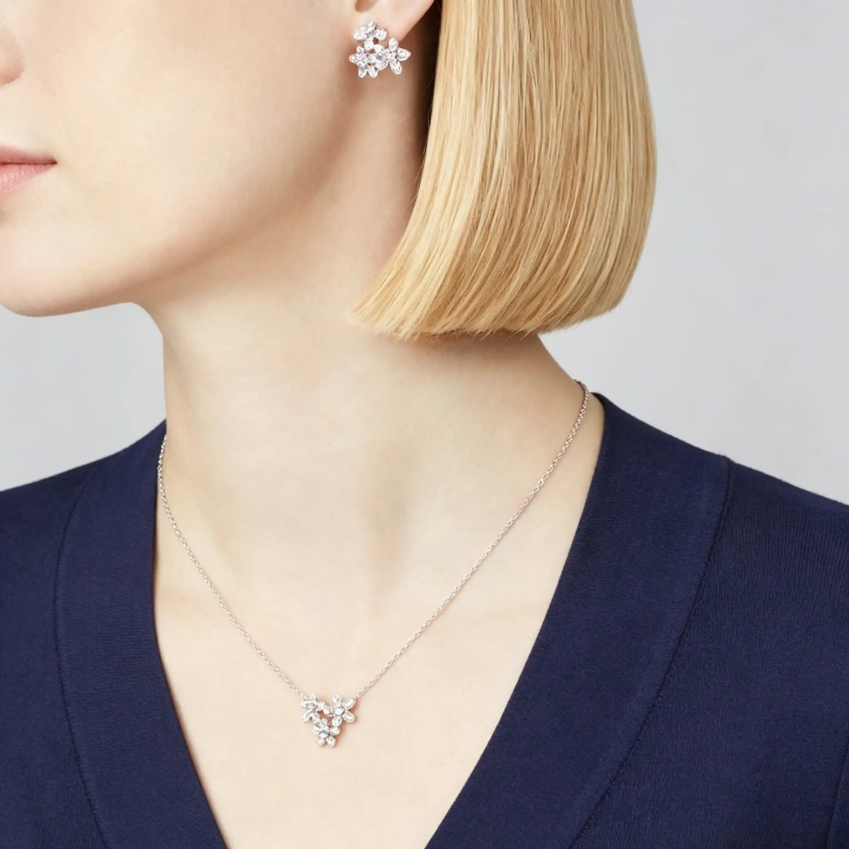 Van Cleef & Arpels Socrates Collection Three Flower Diamond Earrings