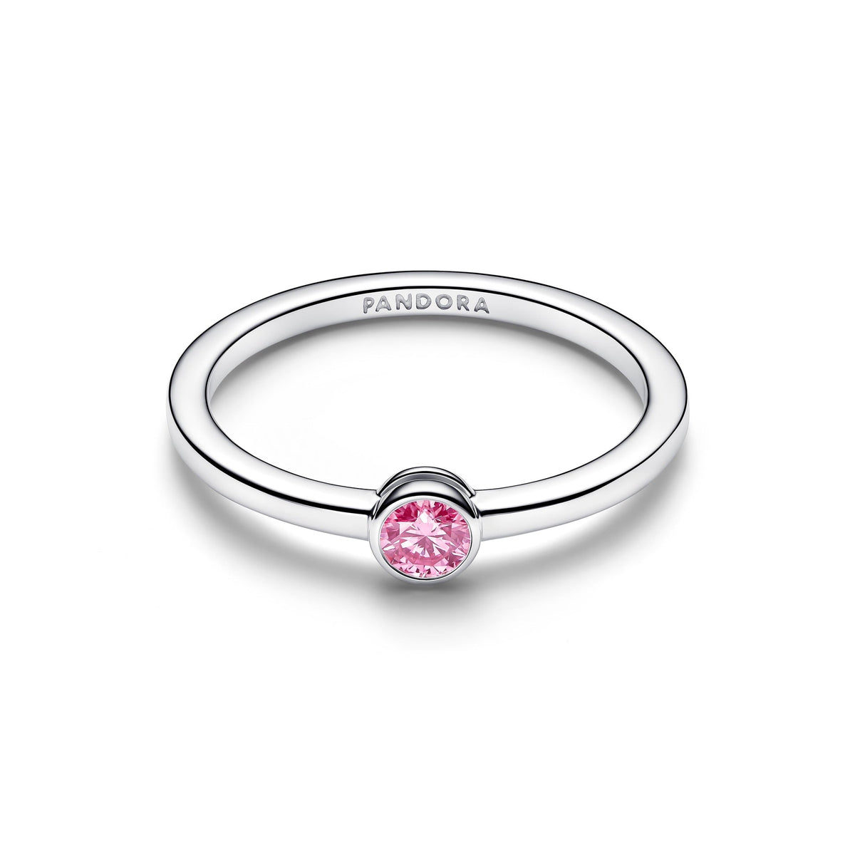 Pandora Era Bezel Sterling Silver Pink Lab-grown Diamond Ring