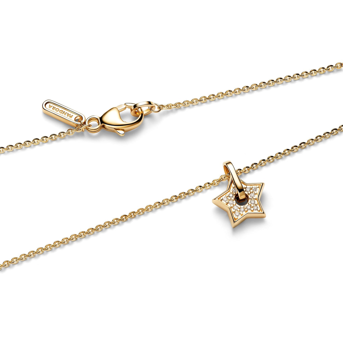 Pandora Talisman 14k Gold Lab-grown Diamond Pavé Star Pendant Necklace