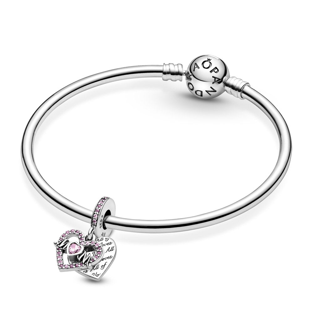 Pandora Pink Heart Mom Dangle Charm