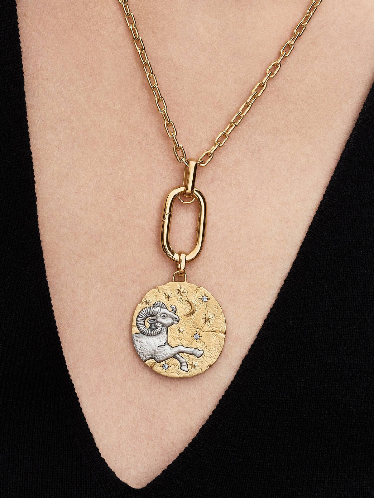 Pandora Aries Zodiac Oversized Medallion Charm