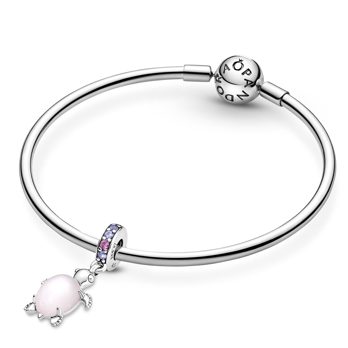Pandora Pink Sea Turtle Murano Glass Dangle Charm
