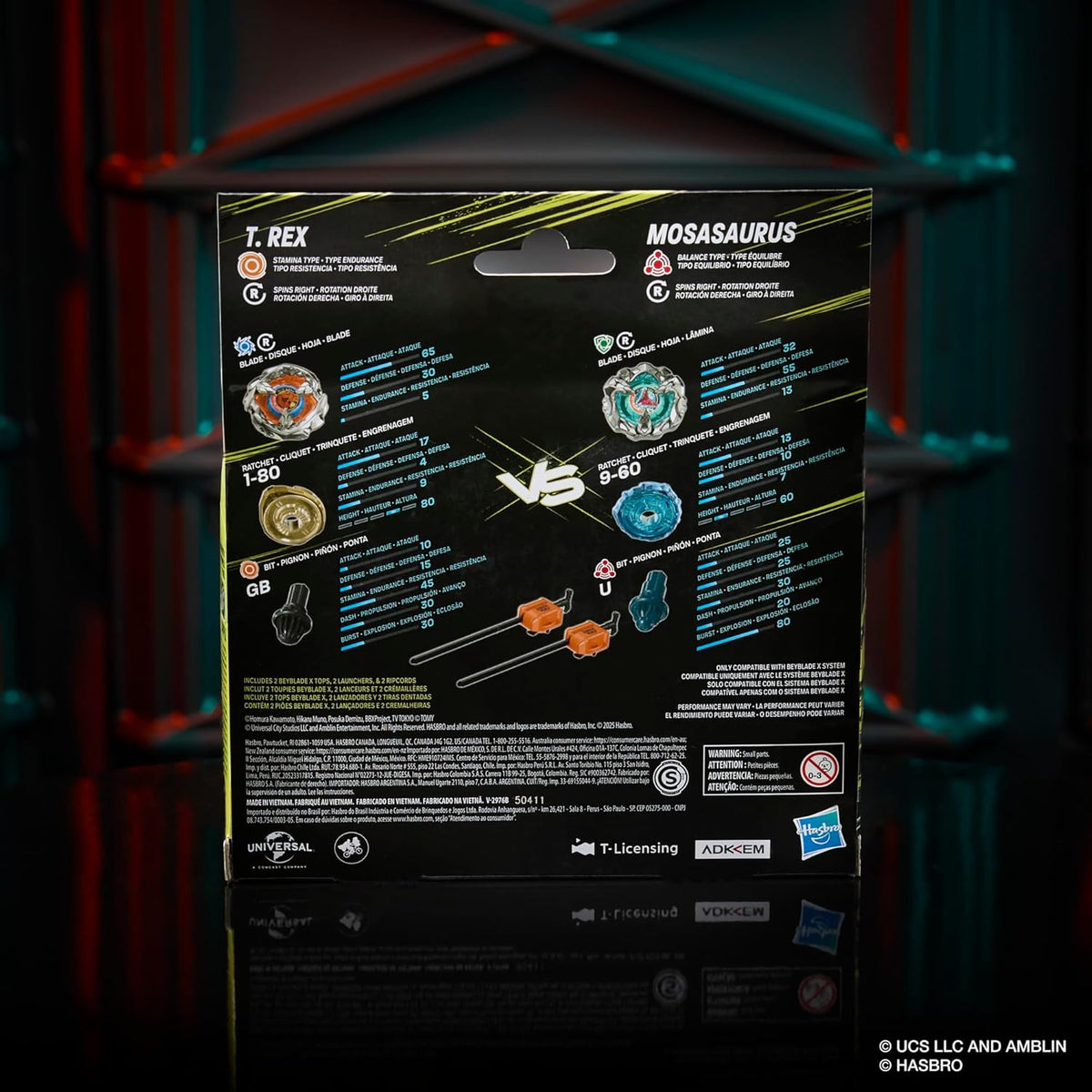 Hasbro T. Rex and Mosasaurus Beyblade X Dual pack Set