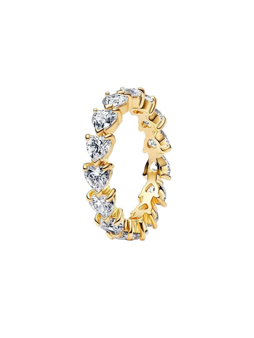Pandora Band of Clear Hearts Ring