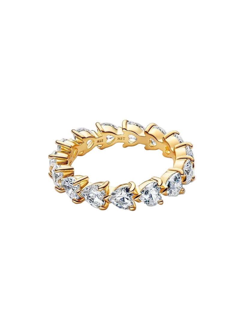 Pandora Band of Clear Hearts Ring