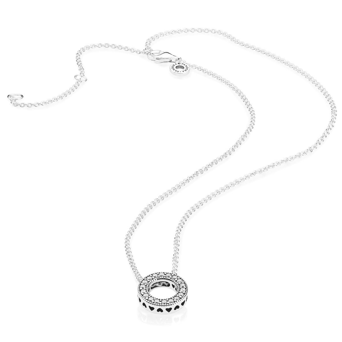 Pandora Logo Pavé Circle Collier Necklace