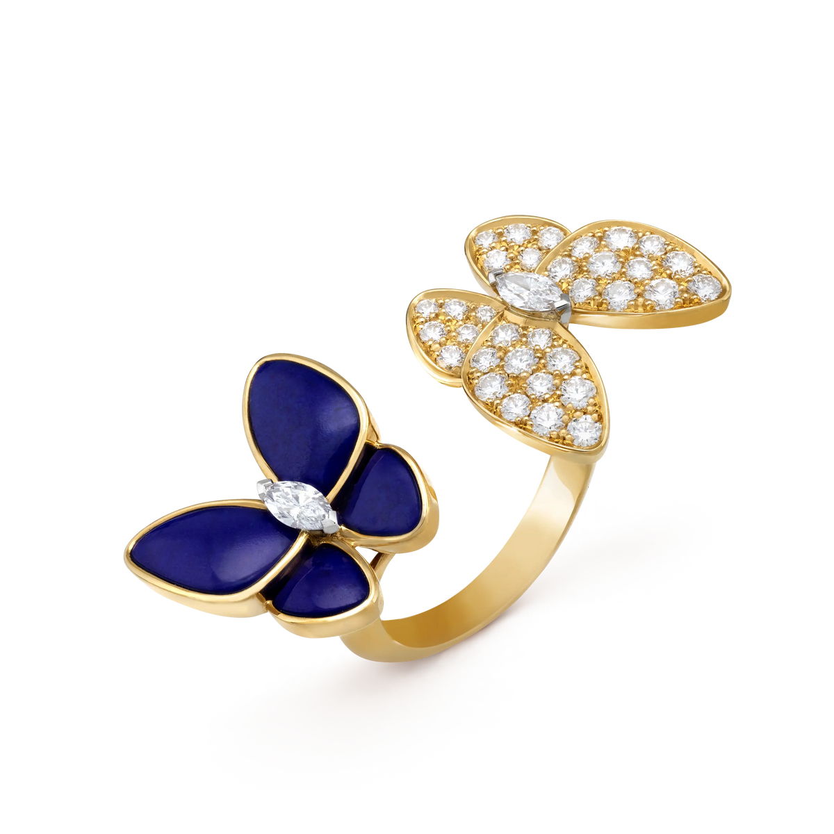 Van Cleef & Arpels Two Butterfly Collection Double Butterfly Ring