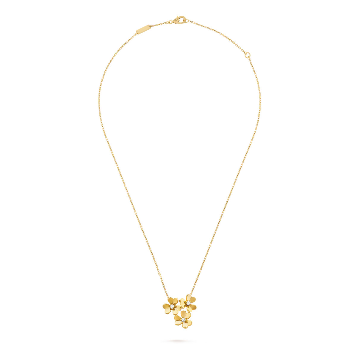 Van Cleef & Arpels Frivole Collection Mini Three-Flower Diamond Necklace