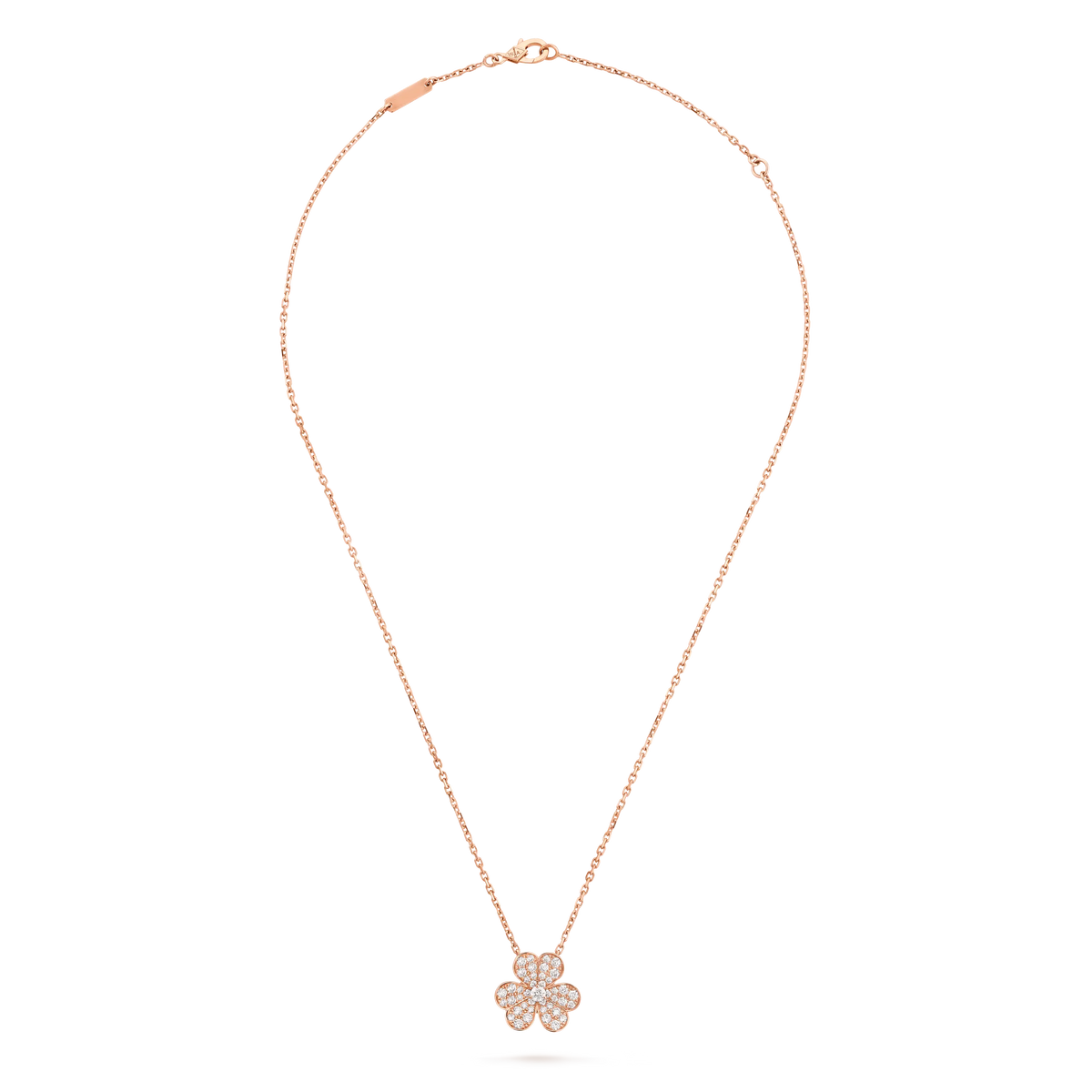 Van Cleef & Arpels Frivole Collection Clover Full Diamond Necklace