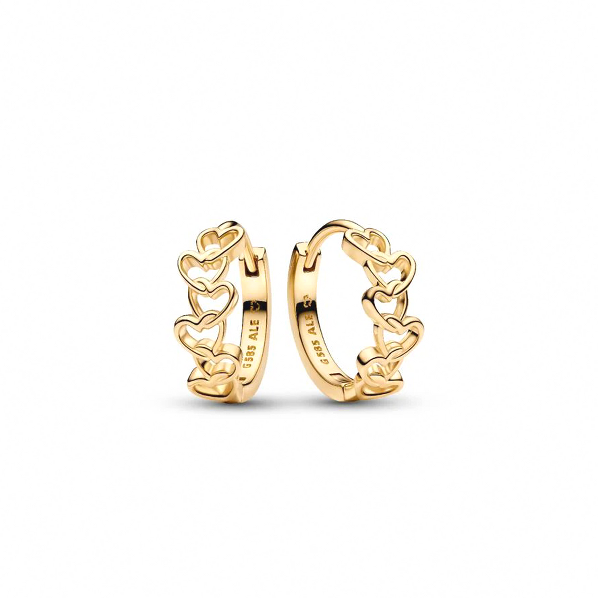 Pandora Era Linked Hearts Hoop Earrings
