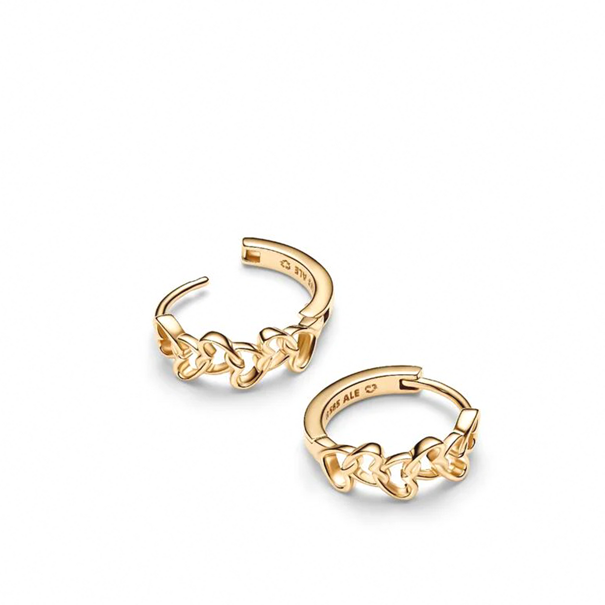Pandora Era Linked Hearts Hoop Earrings