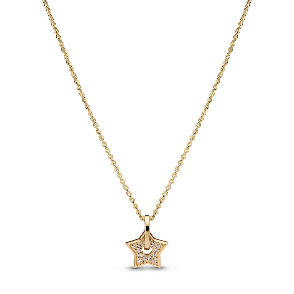 Pandora Talisman 14k Gold Lab-grown Diamond Pavé Star Pendant Necklace