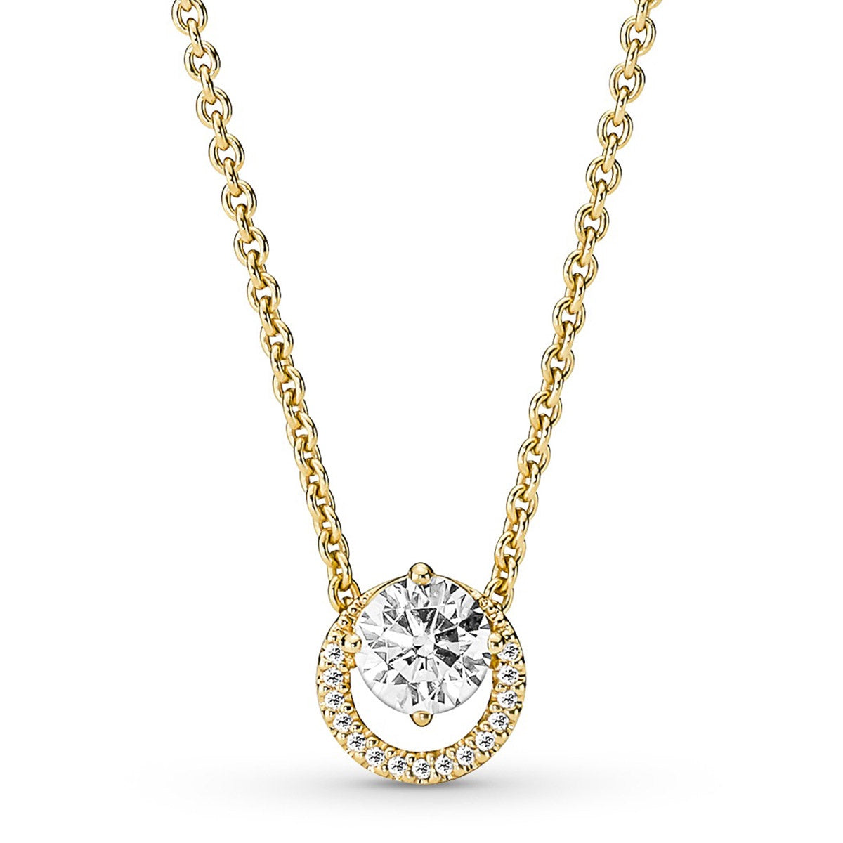 Pandora Sparkling Round Halo Pendant Collier Necklace