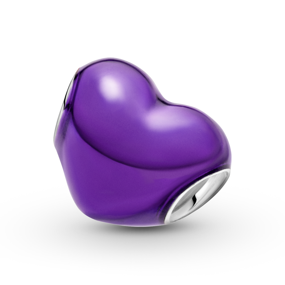 Pandora Metallic Purple Heart Charm