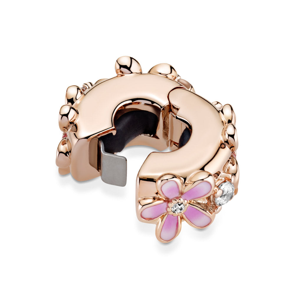Pandora Pink Daisy Spacer Clip Charm