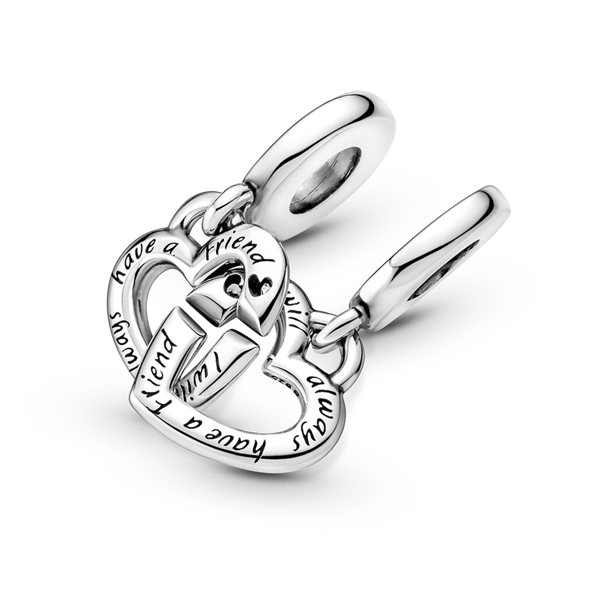 Pandora Linked Sister Hearts Split Dangle Charm