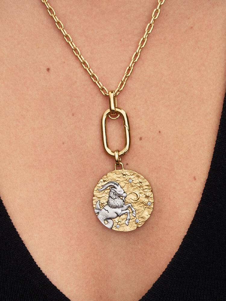 Pandora Capricorn Zodiac Oversized Medallion Charm