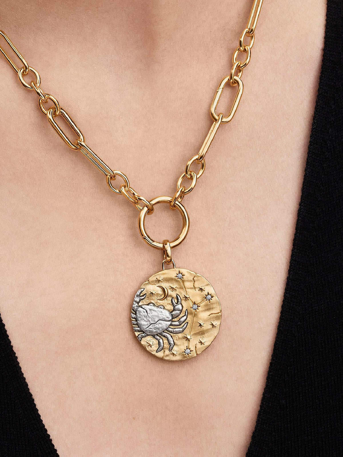 Pandora Cancer Zodiac Oversized Medallion Charm