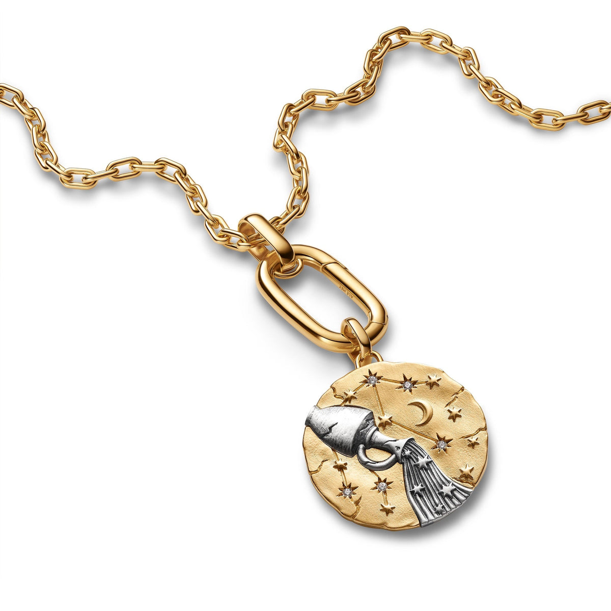 Pandora Aquarius Zodiac Oversized Medallion Charm