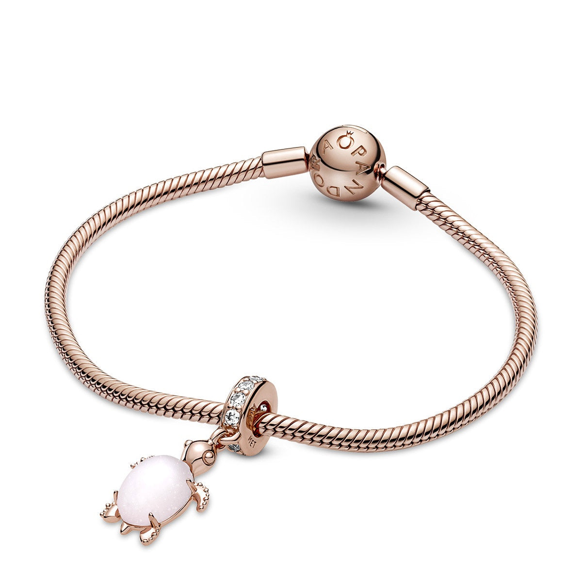 Pandora Pink Sea Turtle Murano Glass Dangle Charm