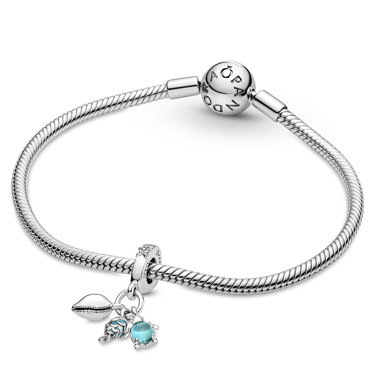 Pandora Fish, Sea Turtle & Conch Triple Dangle Charm