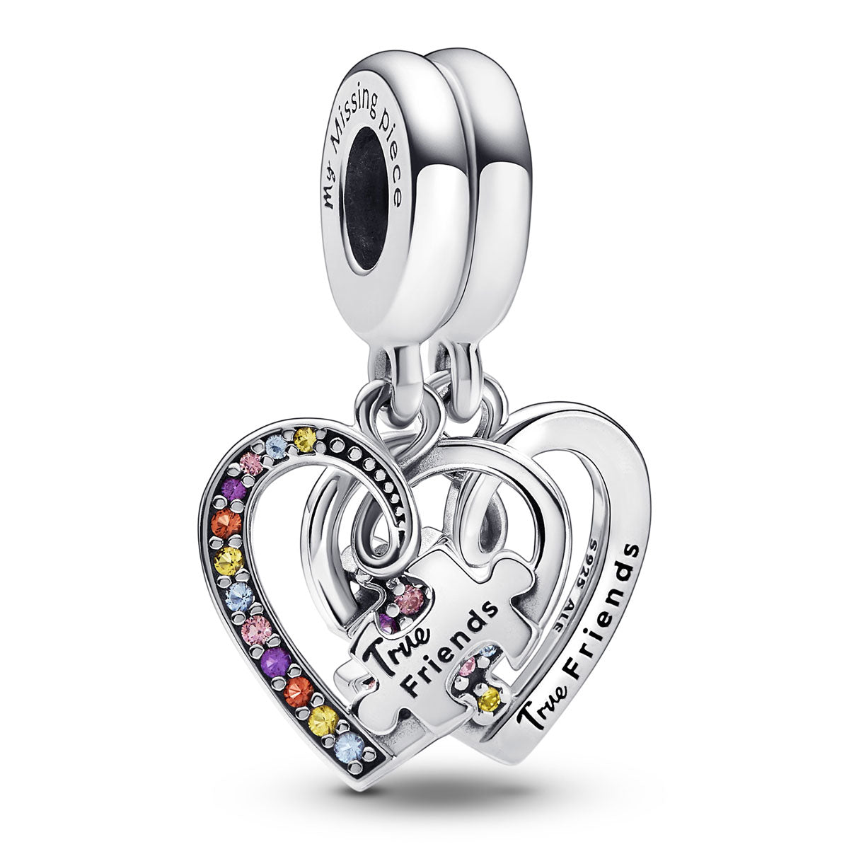 Pandora Puzzle Piece Hearts Splittable Friendship Dangle Charm