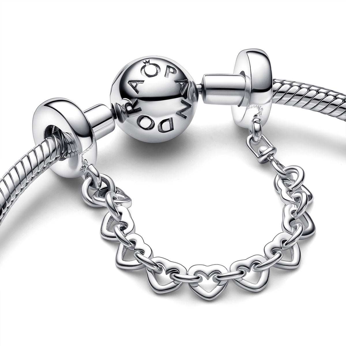 Pandora Linked Hearts Safety Chain