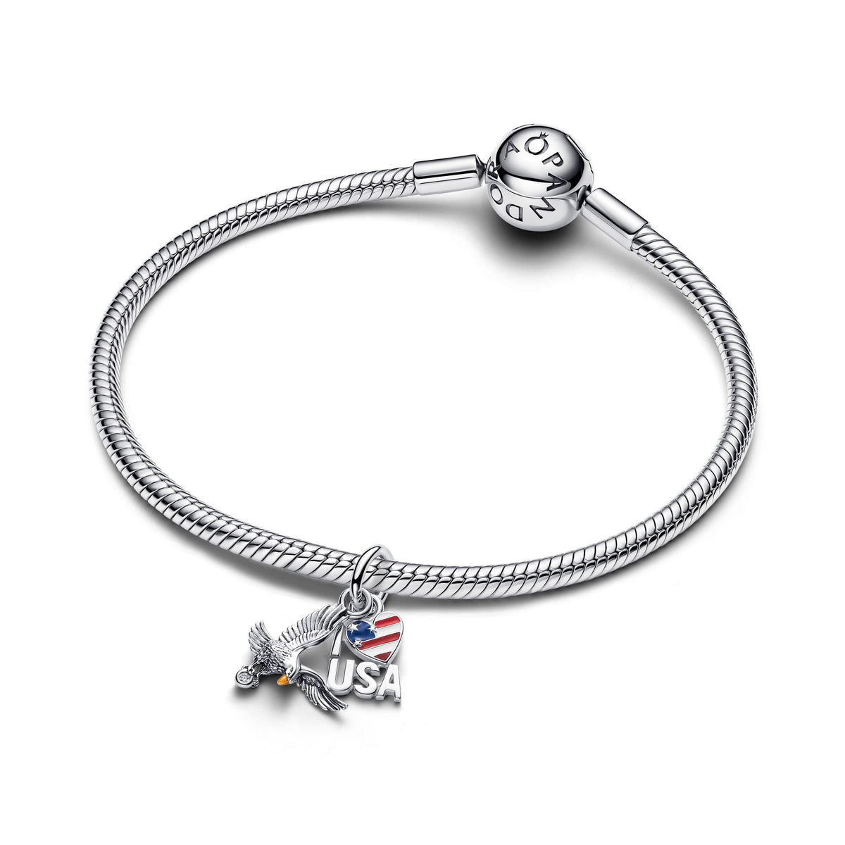 Pandora I Love USA Double Dangle