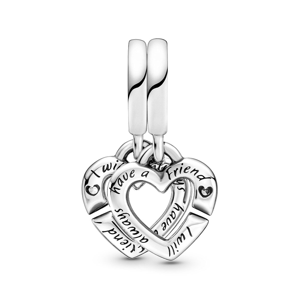 Pandora Linked Sister Hearts Split Dangle Charm