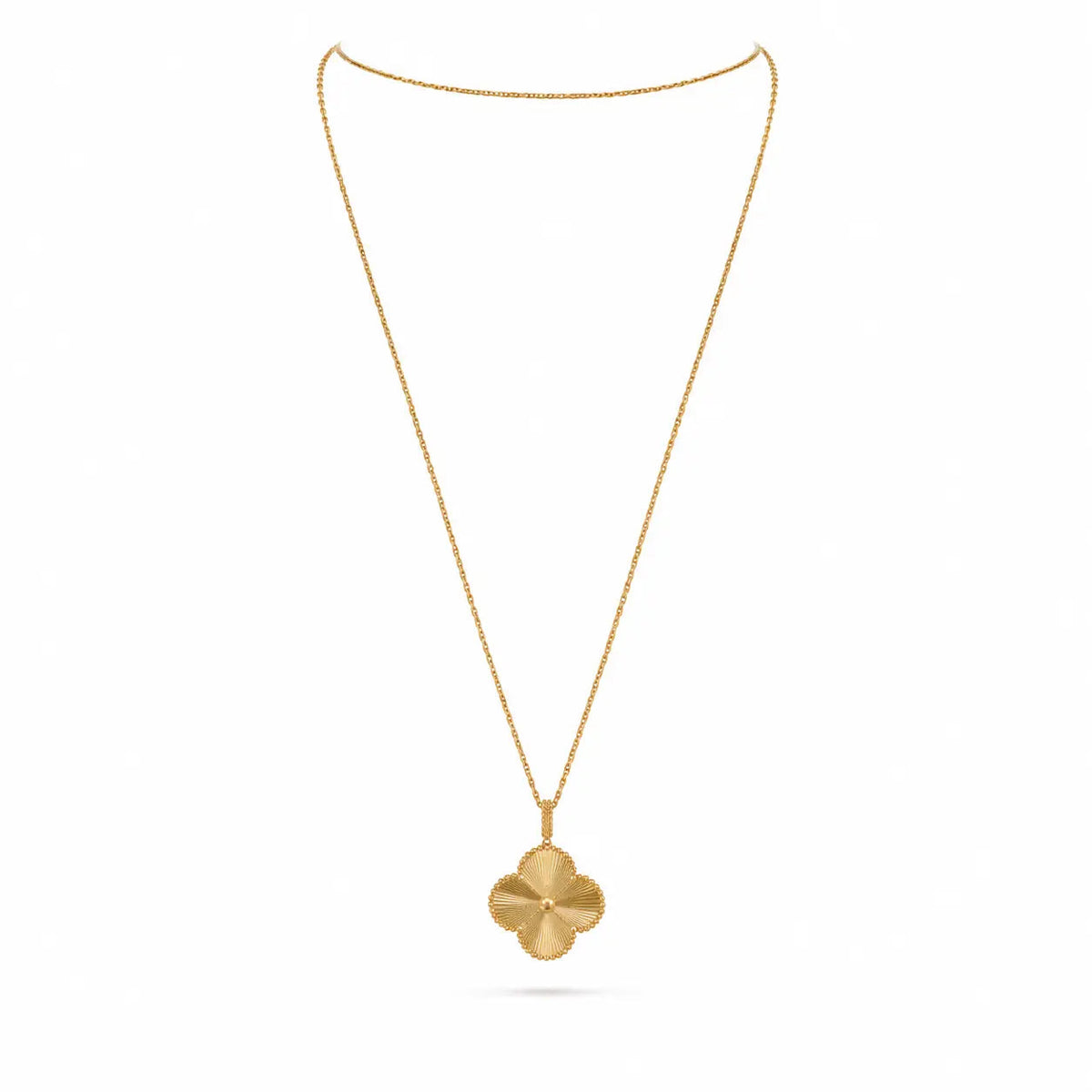 Van Cleef & Arpels Alhambra long necklace, guilloché motif, single motif