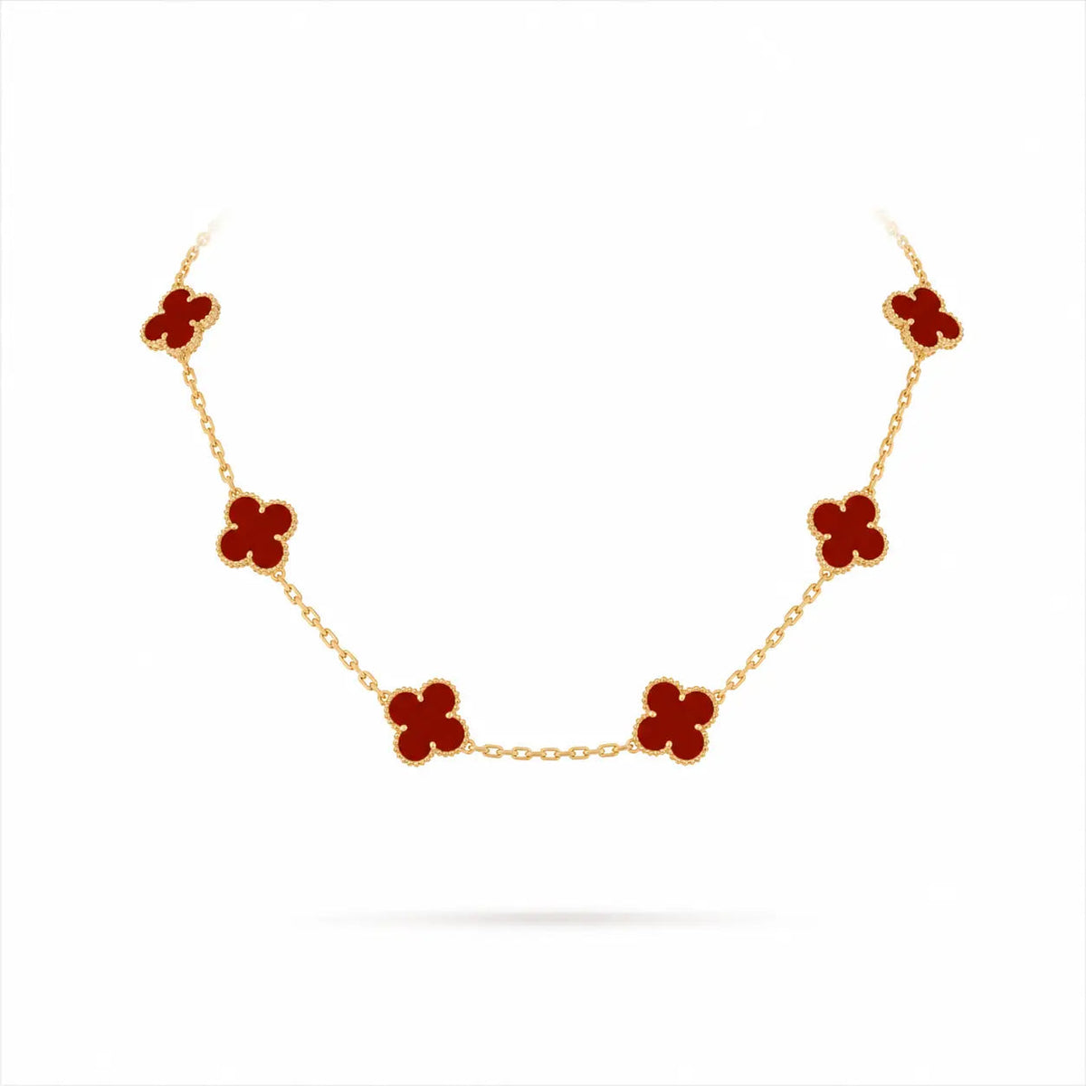 Van Cleef & Arpels Vintage Alhambra 10-motif necklace in carnelian