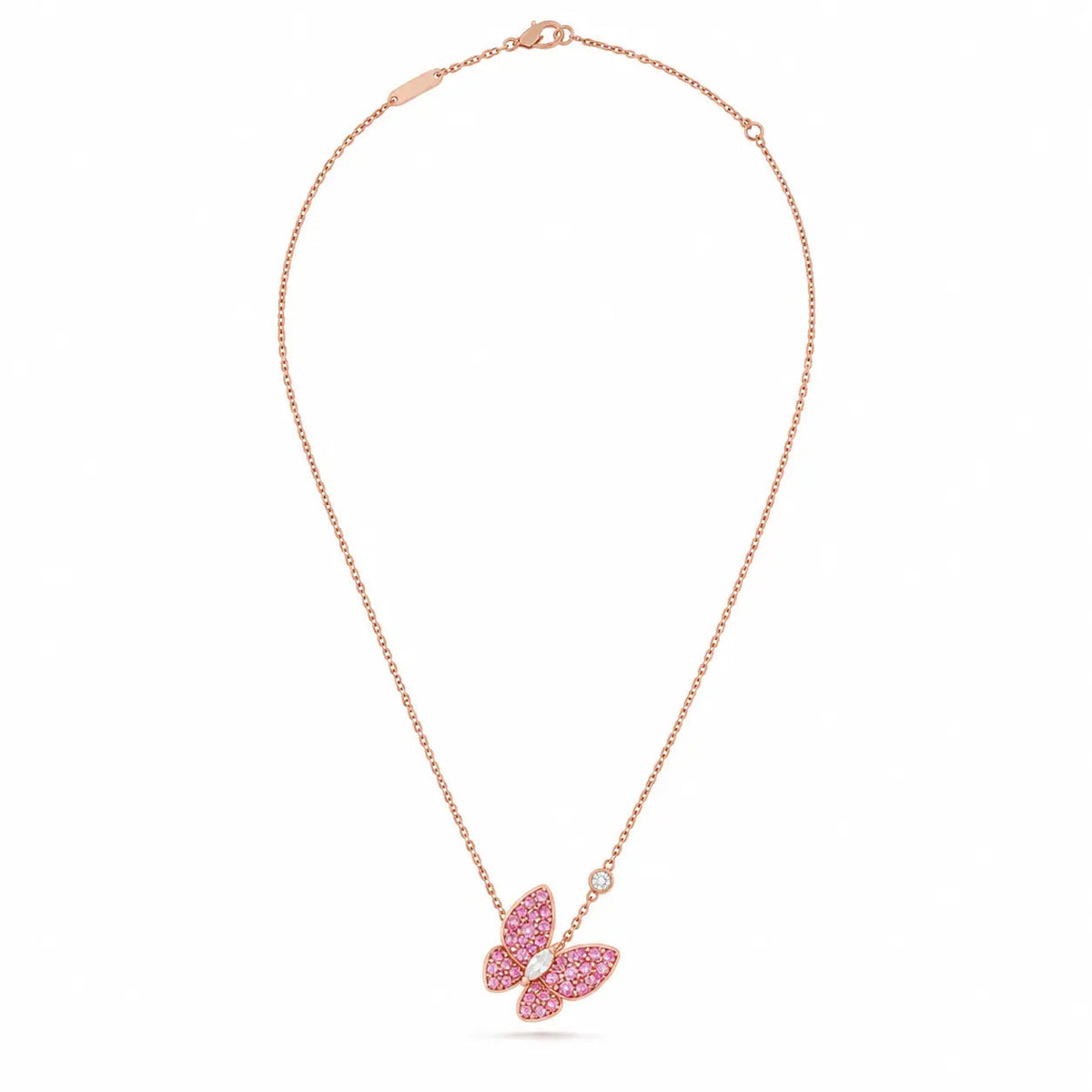 Van Cleef & Arpels Fauna Deux Papillons Diamond Butterfly Necklace