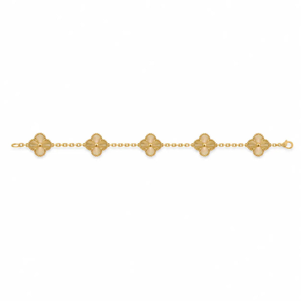Van Cleef & Arpels Vintage Alhambra 5-motif bracelet with guilloché finish