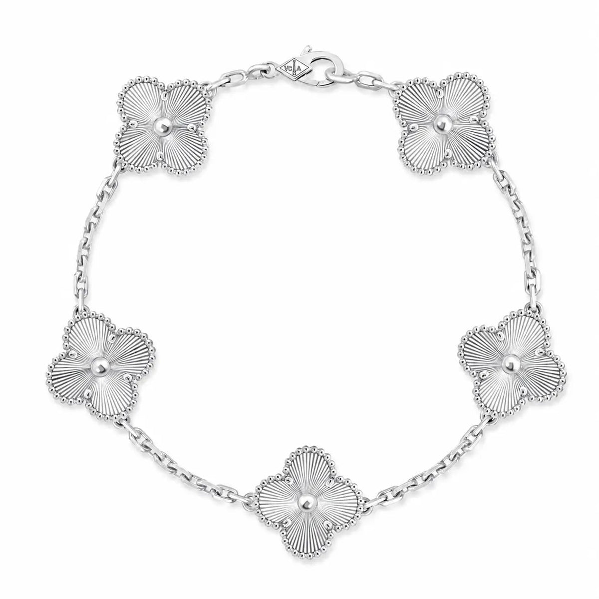 Van Cleef & Arpels Vintage Alhambra 5-motif bracelet with guilloché finish