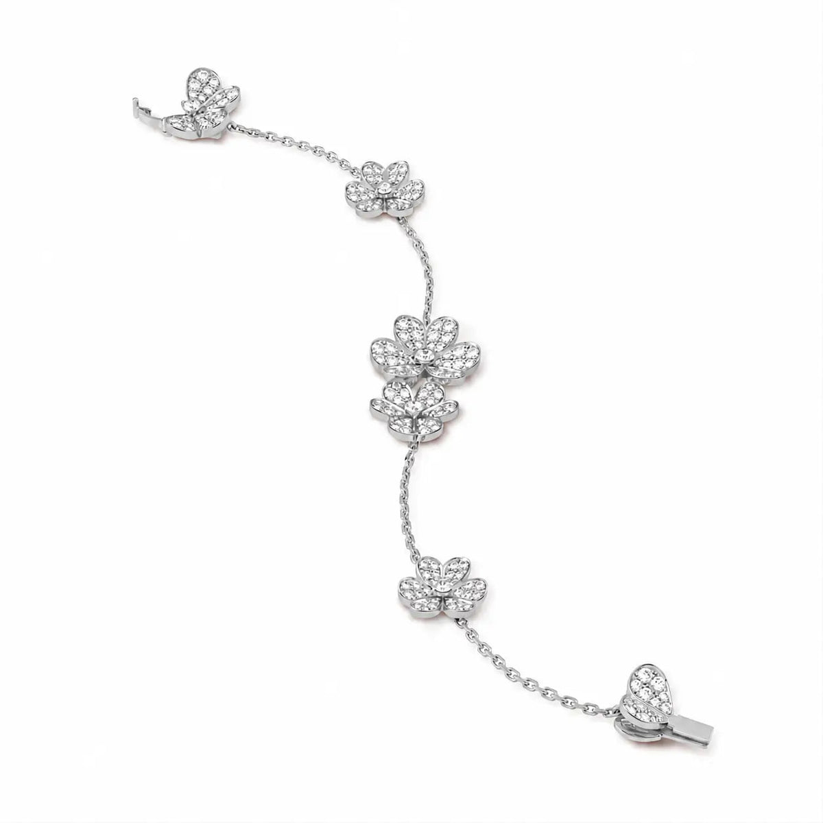 Van Cleef & Arpels Frivole collection full diamond five-petal bracelet,
