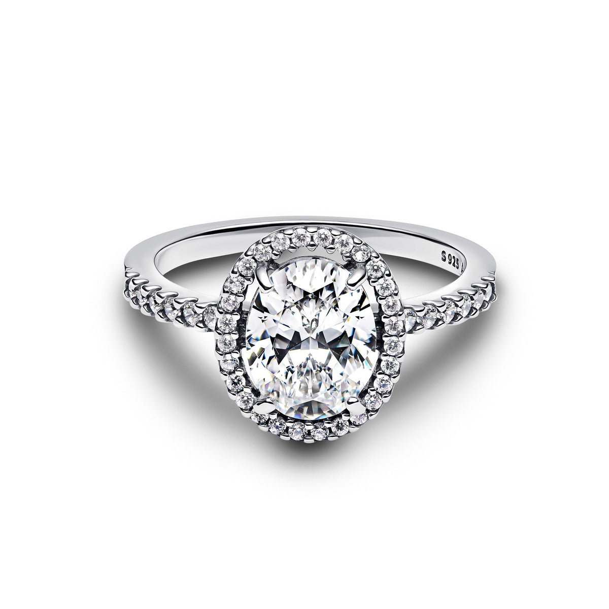 Pandora Oval Sparkling Halo Statement Ring