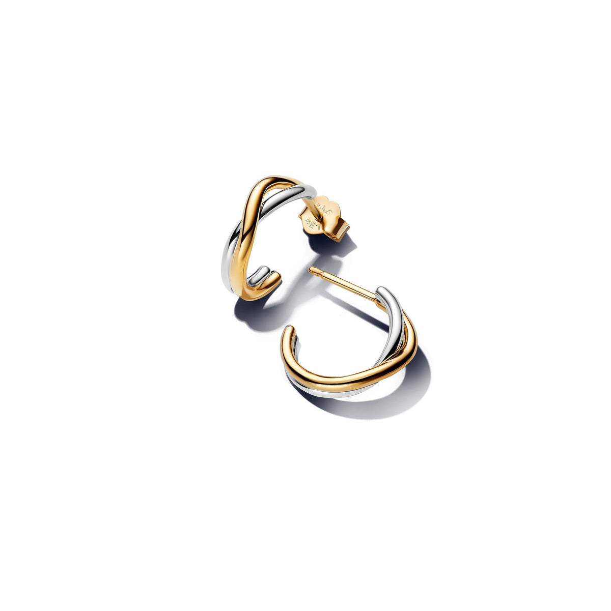 Pandora Organically Shaped Two-tone Open Hoop Earrings