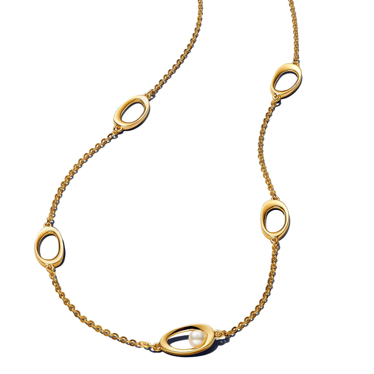 Pandora Organically Shaped Oval & Treated Freshwater Cultured Pearl Necklace