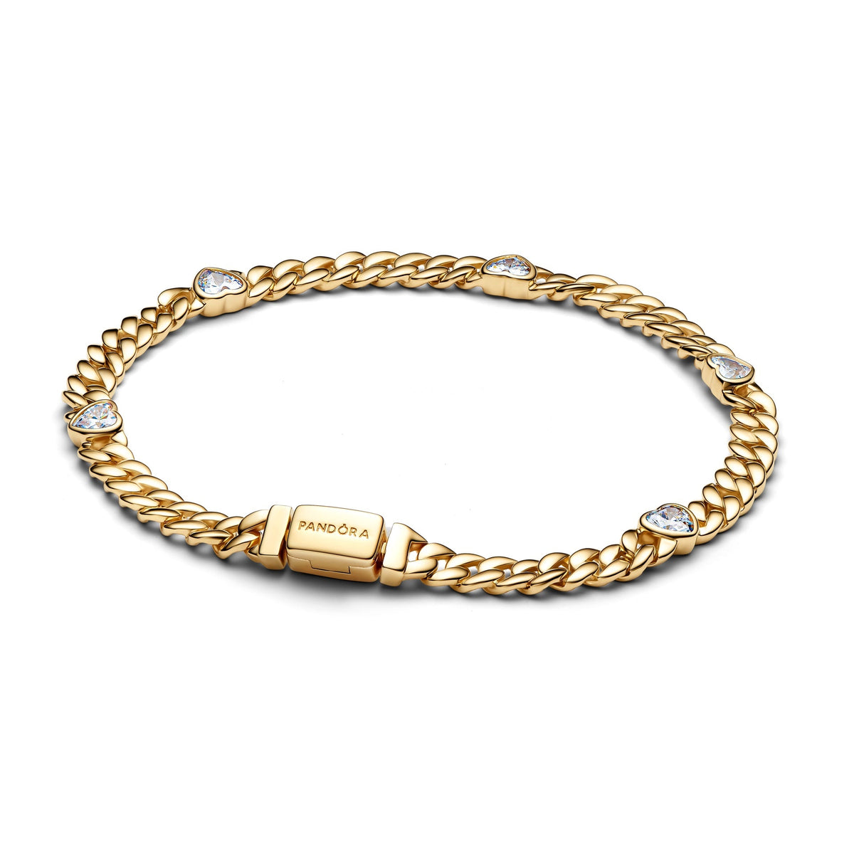 Pandora Heart Cuban Chain Bracelet