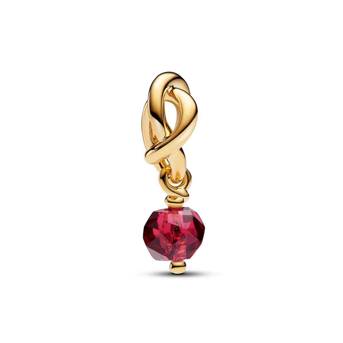 Pandora July - Faceted True Red Eternity Circle Dangle Charm