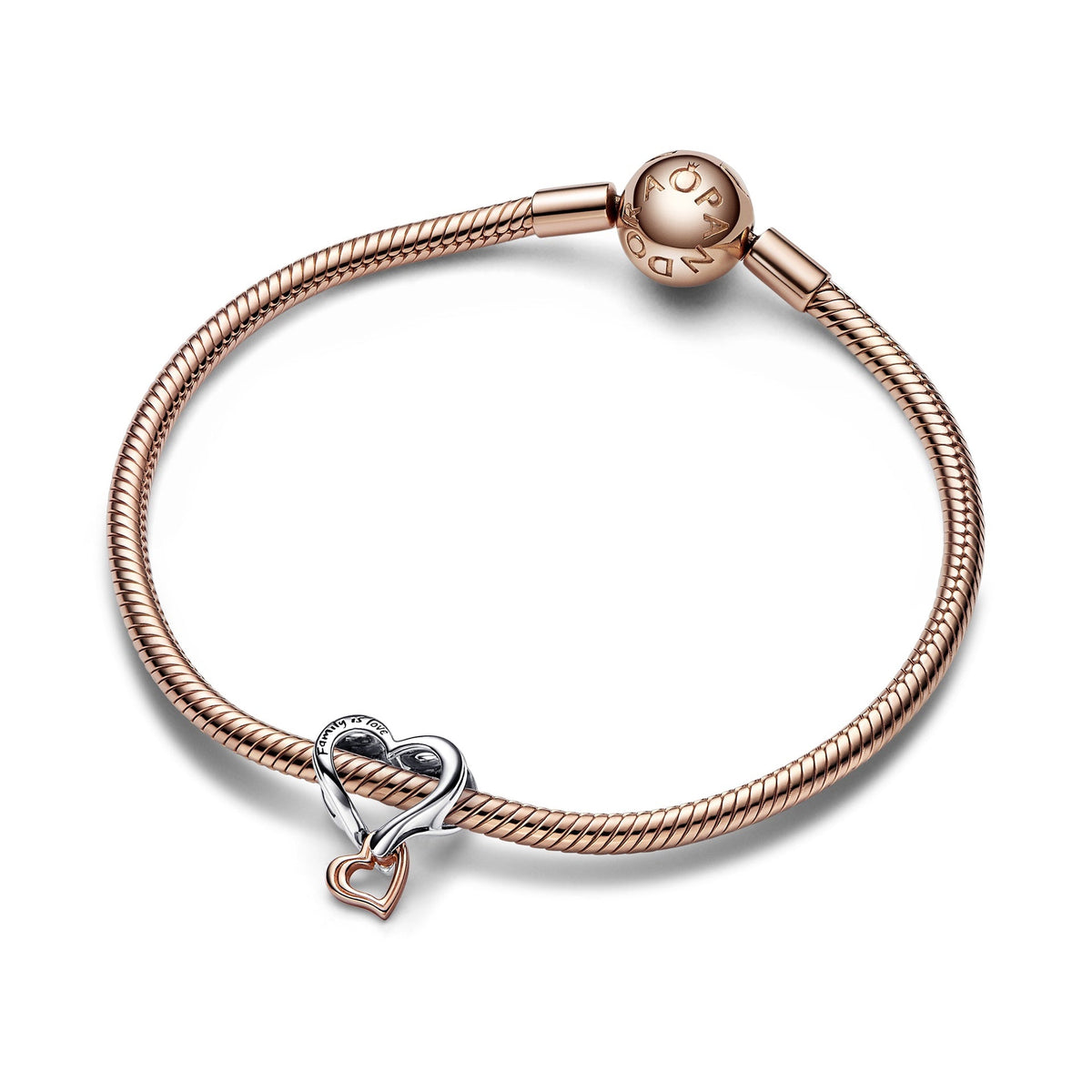 Two-tone Openwork Infinity Heart Charm