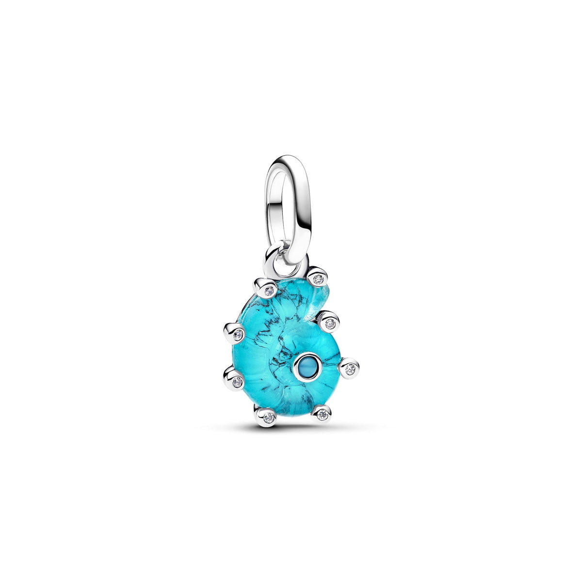Pandora Blue Murano Glass Sea Snail Dangle Charm