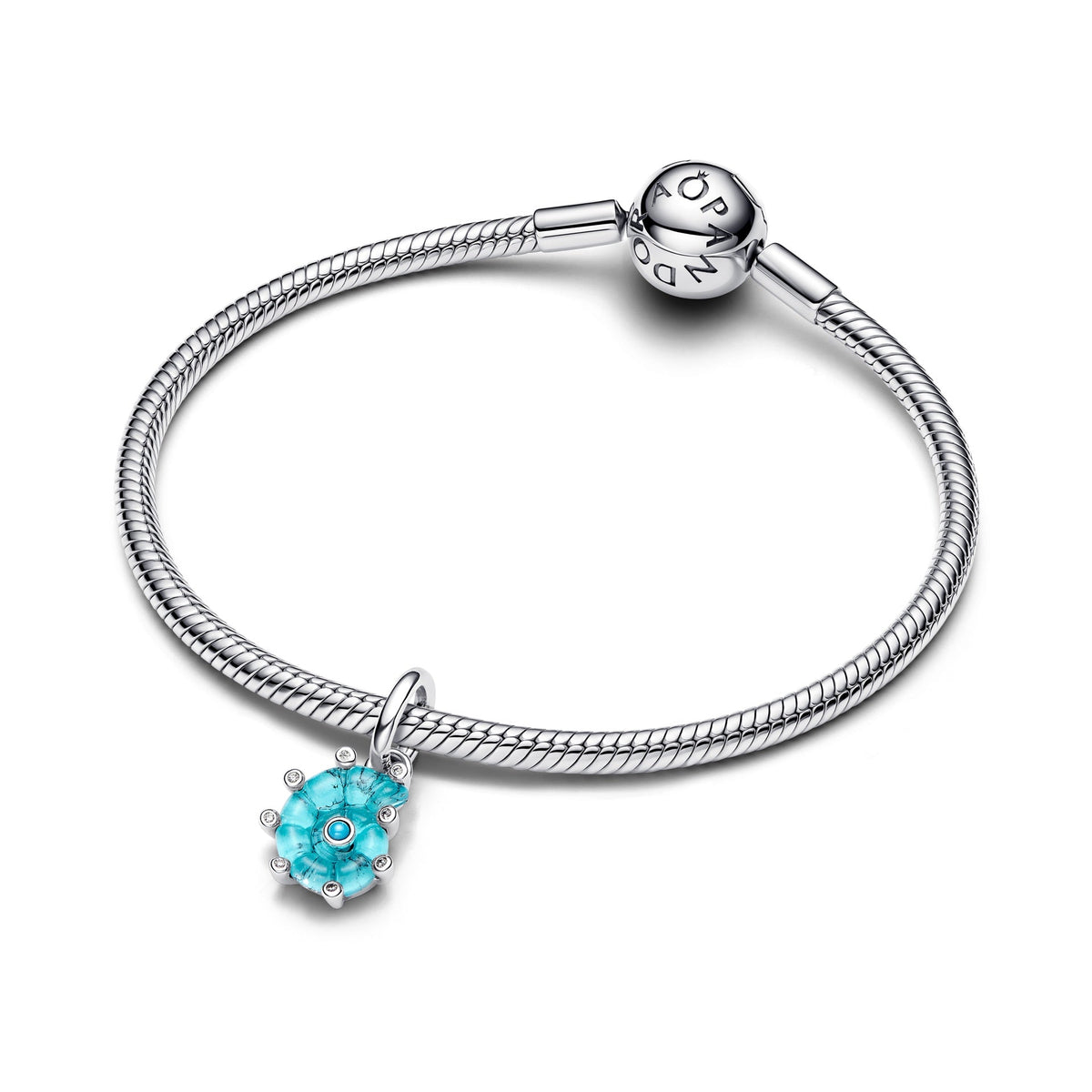 Pandora Blue Murano Glass Sea Snail Dangle Charm