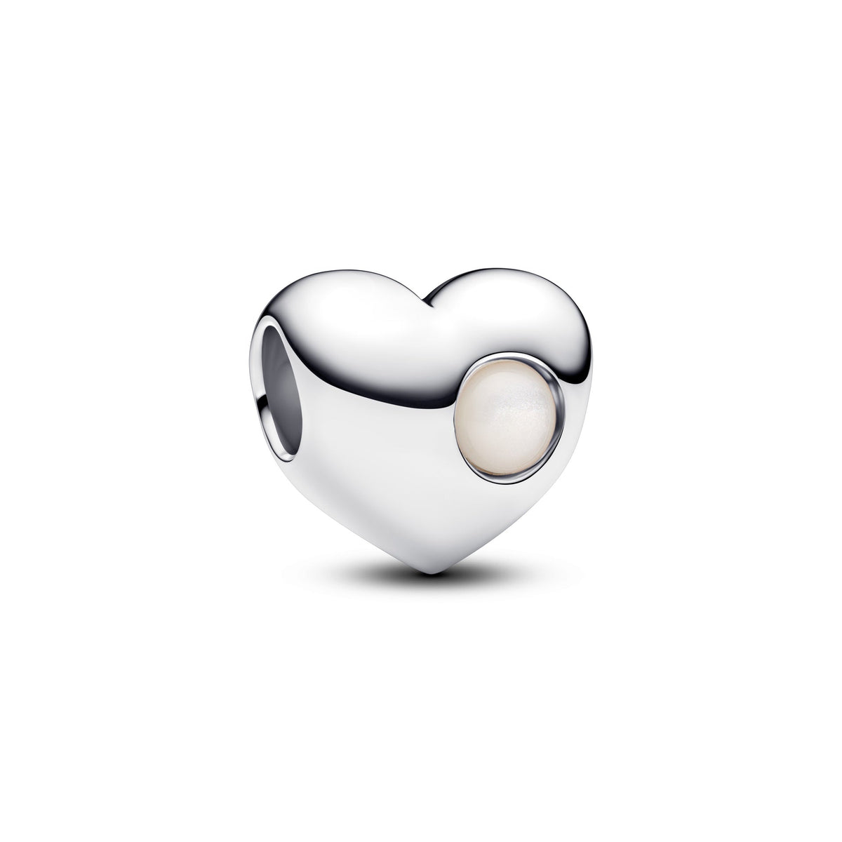 Pandora Engravable White Stone Heart Charm