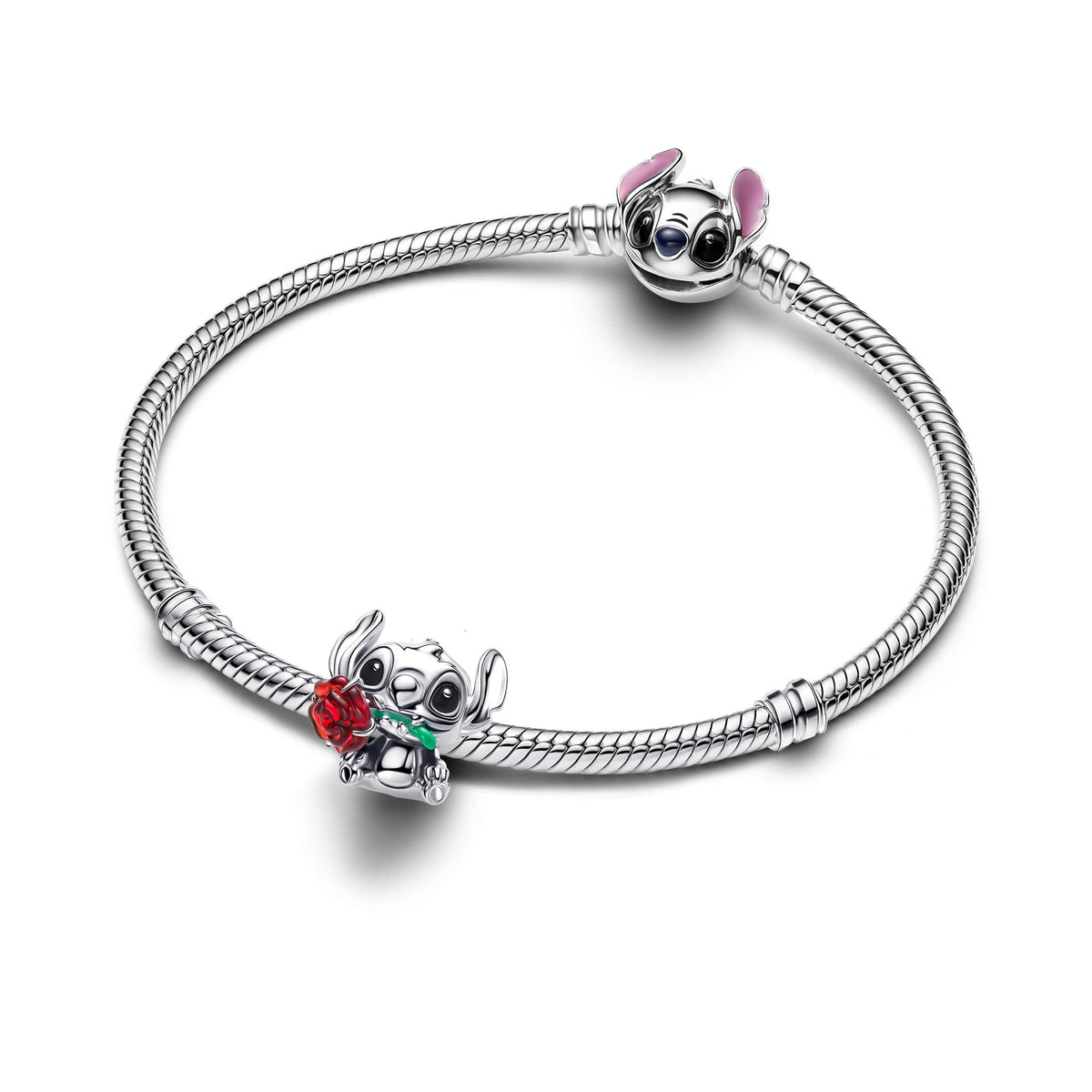 Pandora Disney Stitch Rose Murano Glass Charm