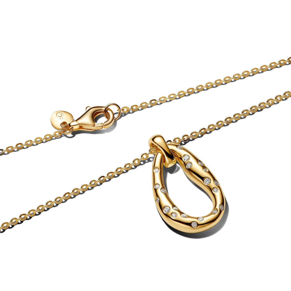 Pandora Organically Shaped Stone-Set Pendant Necklace