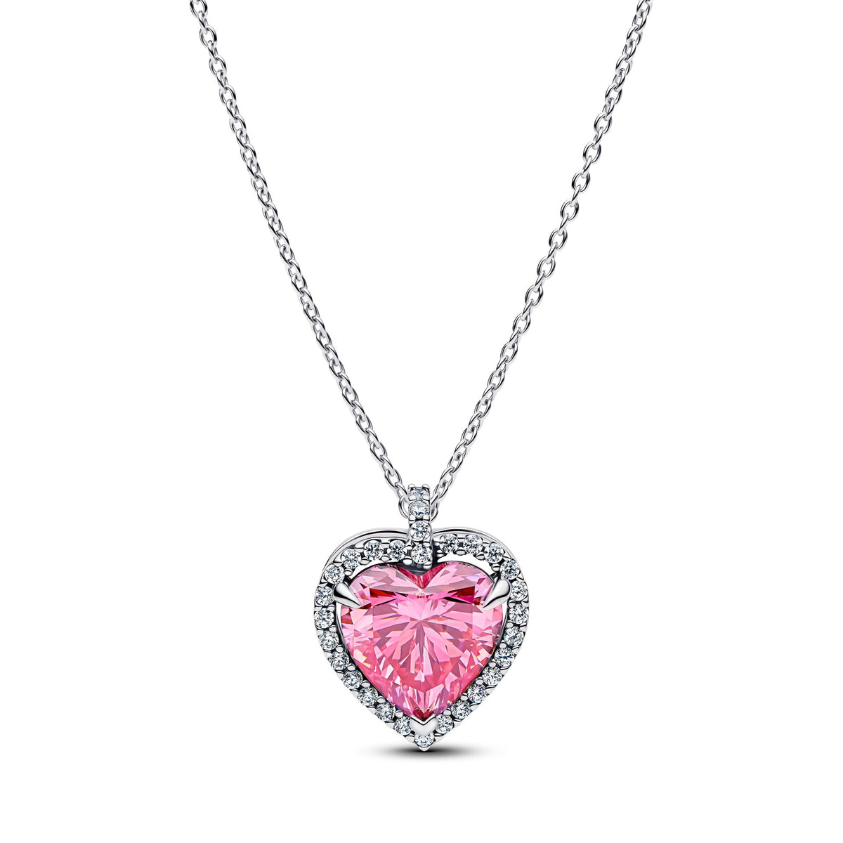 Pandora Pink Halo Heart Collier Necklace