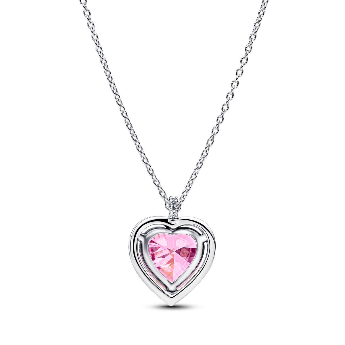 Pandora Pink Halo Heart Collier Necklace