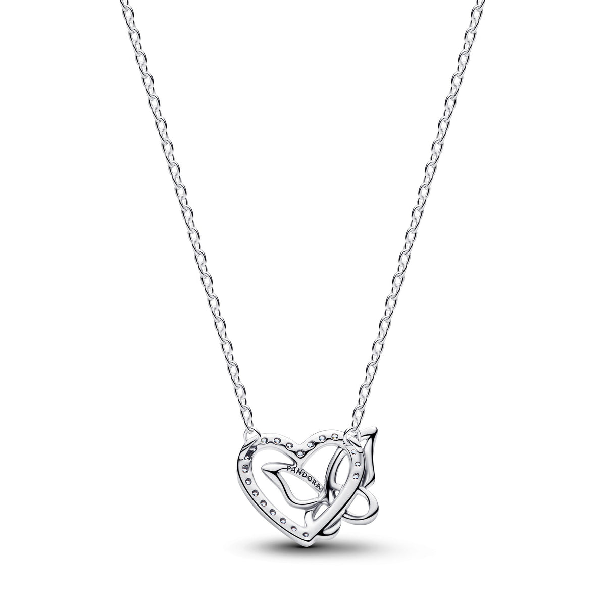 Pandora Entwined Heart & Butterfly Pendant Necklace